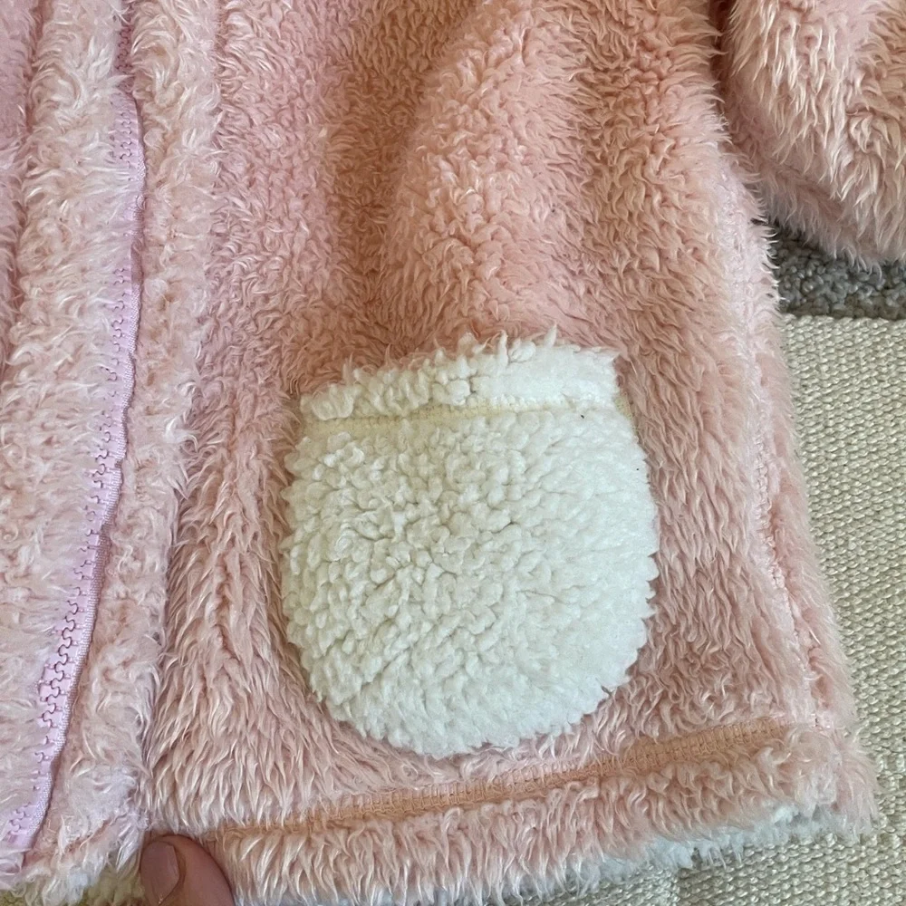 Tucker + Tate Reversible Shearling Hoodie Jacket Baby Girl 24 month Pink/White